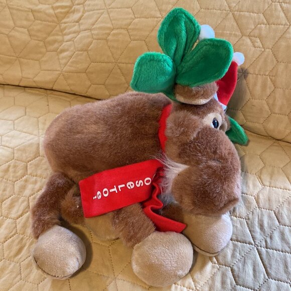 Vintage 1988 Stuffed Mooseltoe w/Holiday Outfit from Applause - Picture 6 of 11